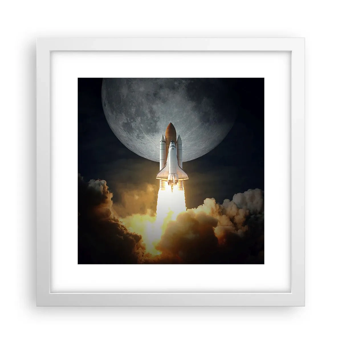 Poster in cornice bianca - L'inizio di un'avventura spaziale - 30x30 cm