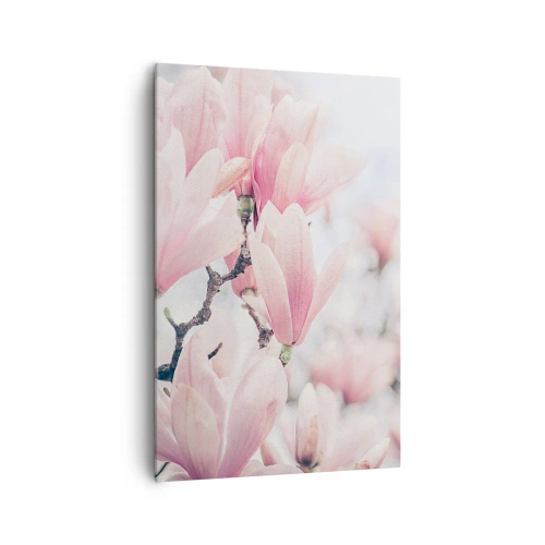 Quadro su tela - Stampe su Tela - Delicati fiori di magnolia in delicate tonalità rosa - 80x120cm - Ideale di delicatezza - Decorazione murale moderna per soggiorno e camera da letto ARTTOR