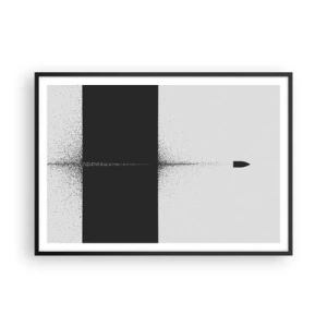 Poster in cornice nera - Un proiettile simbolico in stile minimalista e astratto. - 100x70cm - Dritto allo scopo - Decorazione murale moderna per soggiorno e camera da letto ARTTOR