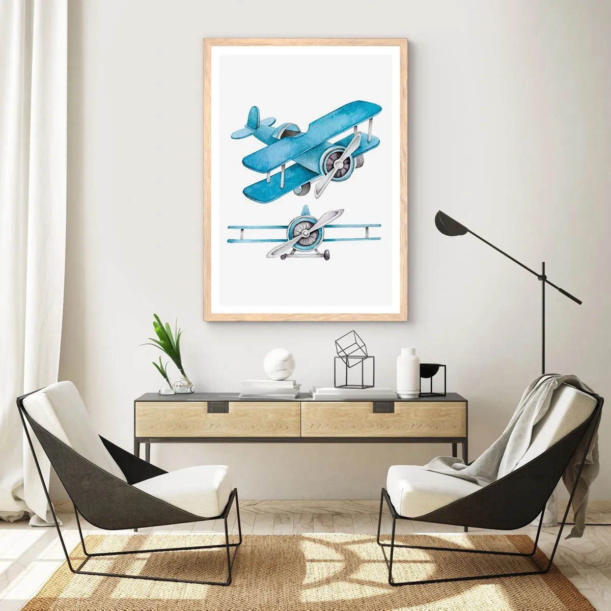 Poster in cornice rovere chiaro - Nato per vincere - 50x70 cm