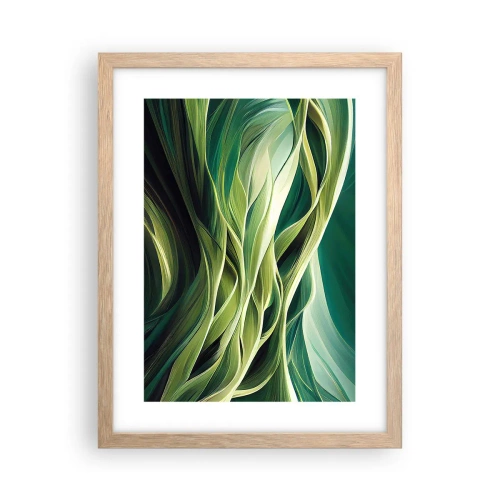 Poster in cornice rovere chiaro - Gioco astratto in verde - 30x40 cm