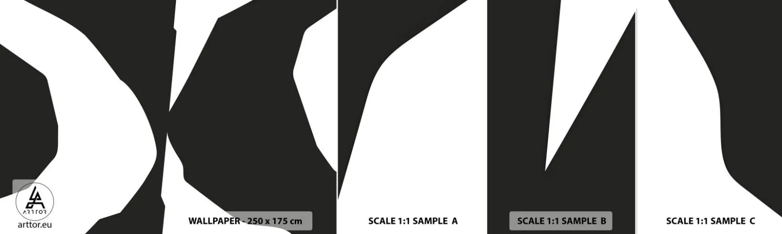 Campione di Fotomurale Adesivo Deluxe Sticker - Positivo - negativo - Bianco e nero, Astrazione, Pezzo - 100x30 cm