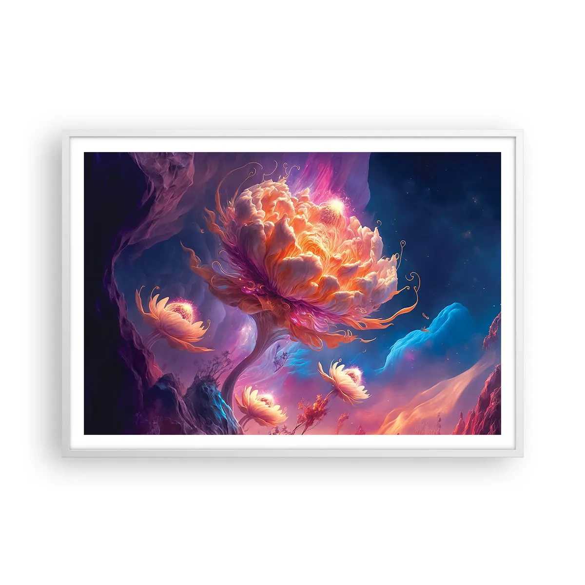 Poster in cornice bianca - Un altro mondo - 100x70 cm