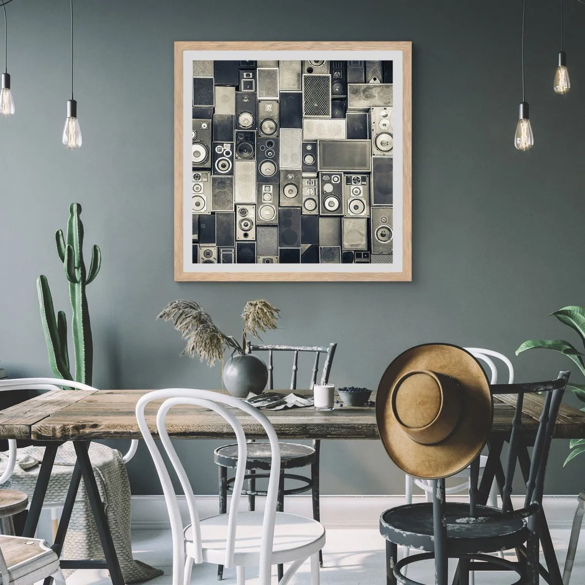 Poster in cornice rovere chiaro - Armonia di suoni - 30x30 cm