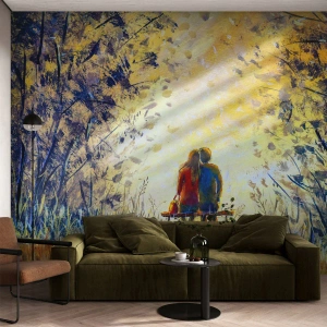 Fotomurali Premium Canvas - Attimo magico - Coppia di innamorati, Parco, Natura - 200x140 cm