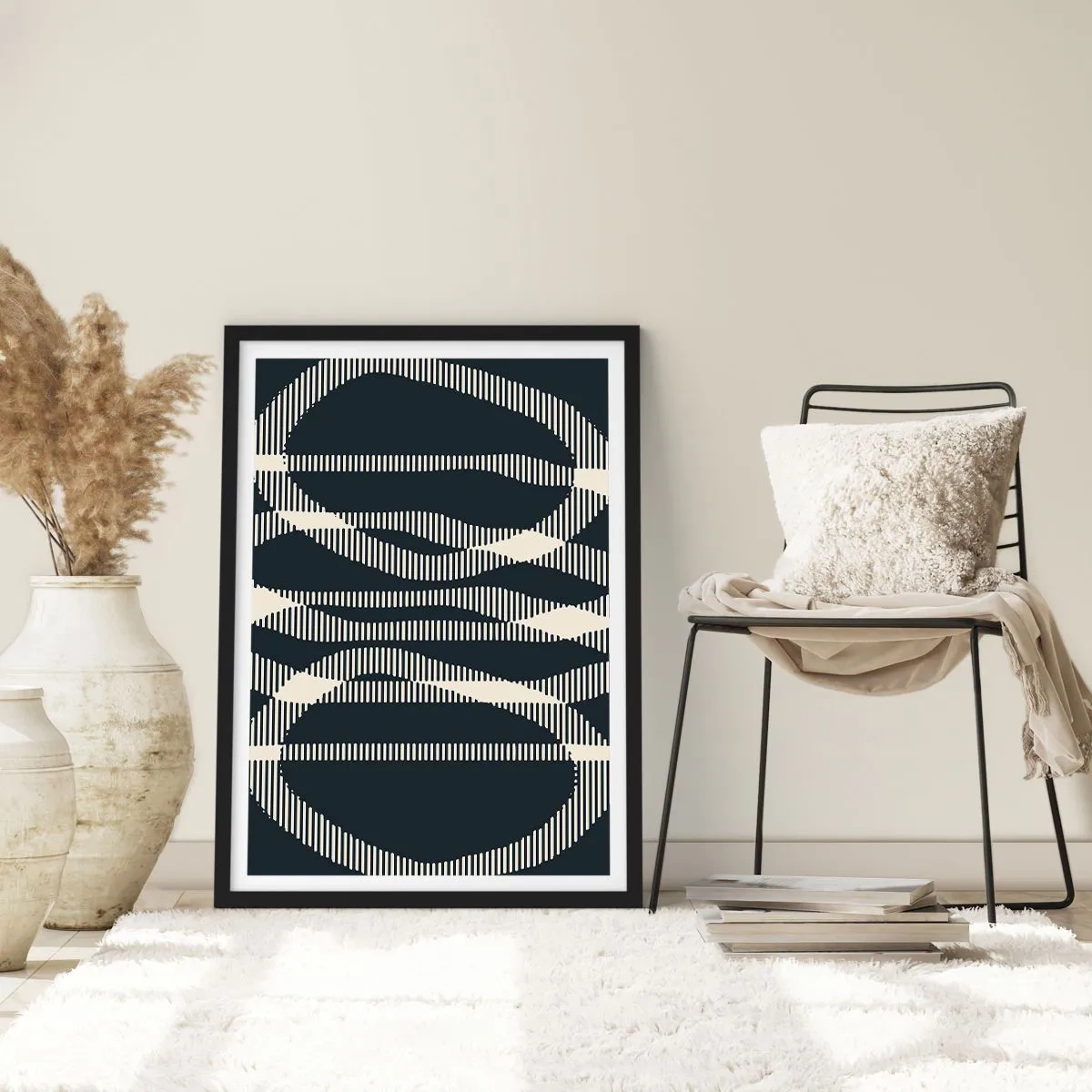 Poster in cornice nera - Tentativo di rompere l'oscurità - 40x50 cm