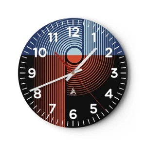 Orologio da parete - Orologio in Vetro - Nell'abbraccio geometrico - 30x30 cm