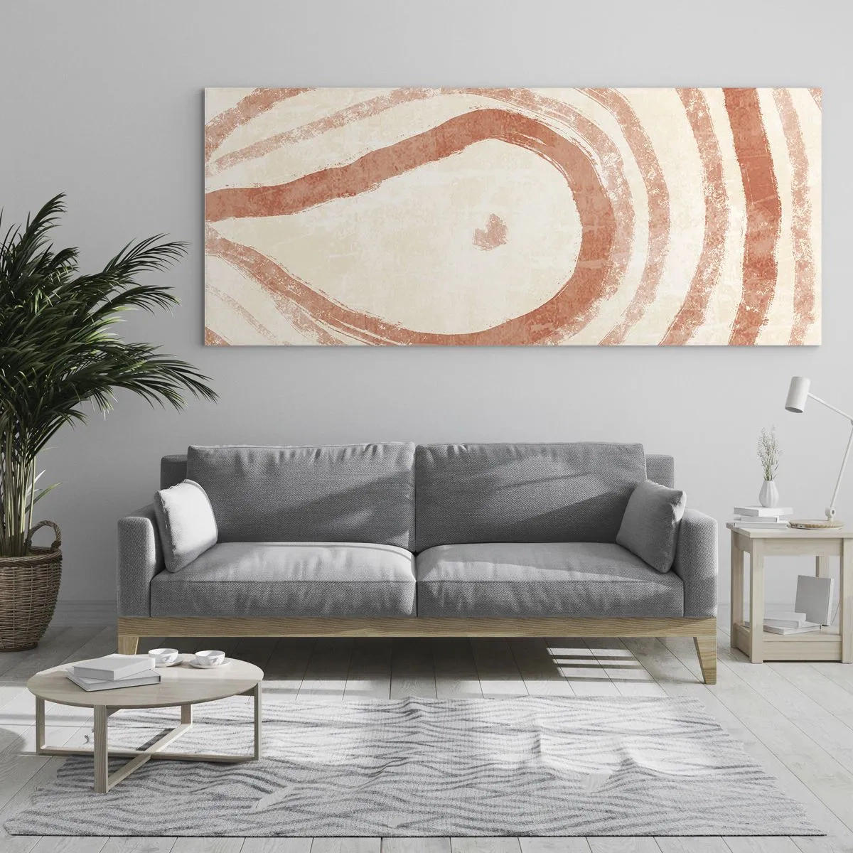 Quadro su vetro - Cerchi di corallo - 90x30 cm