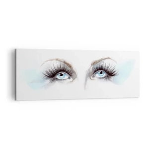 Quadro su tela - Stampe su Tela - Acquerello con occhi azzurri e accenti delicati - 140x50cm - Occhi d'angelo? - Decorazione murale moderna per soggiorno e camera da letto ARTTOR
