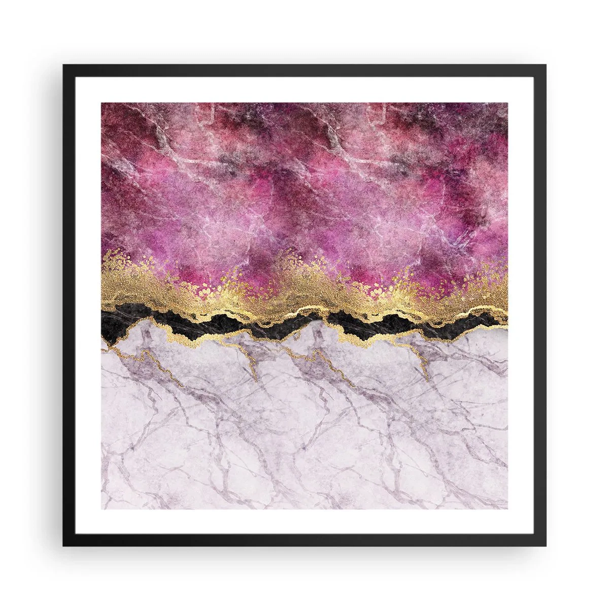 Poster in cornice nera - Sul confine - 60x60 cm