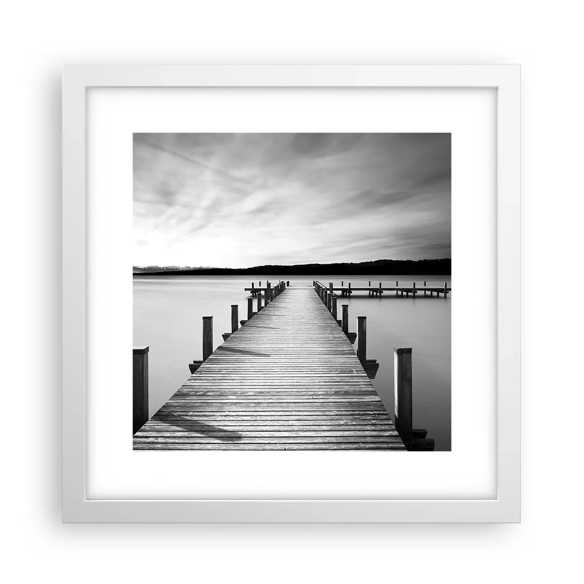 Poster in cornice bianca - Pace sull'acqua - 30x30 cm