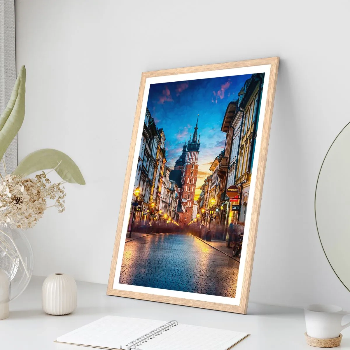 Poster in cornice rovere chiaro - La magia di Cracovia - 40x50 cm