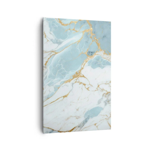 Quadro su tela - Stampe su Tela - Motivi in marmo blu e bianco con venature dorate aggiunte - 80x120cm - La ricchezza della pietra - Decorazione murale moderna per soggiorno e camera da letto ARTTOR