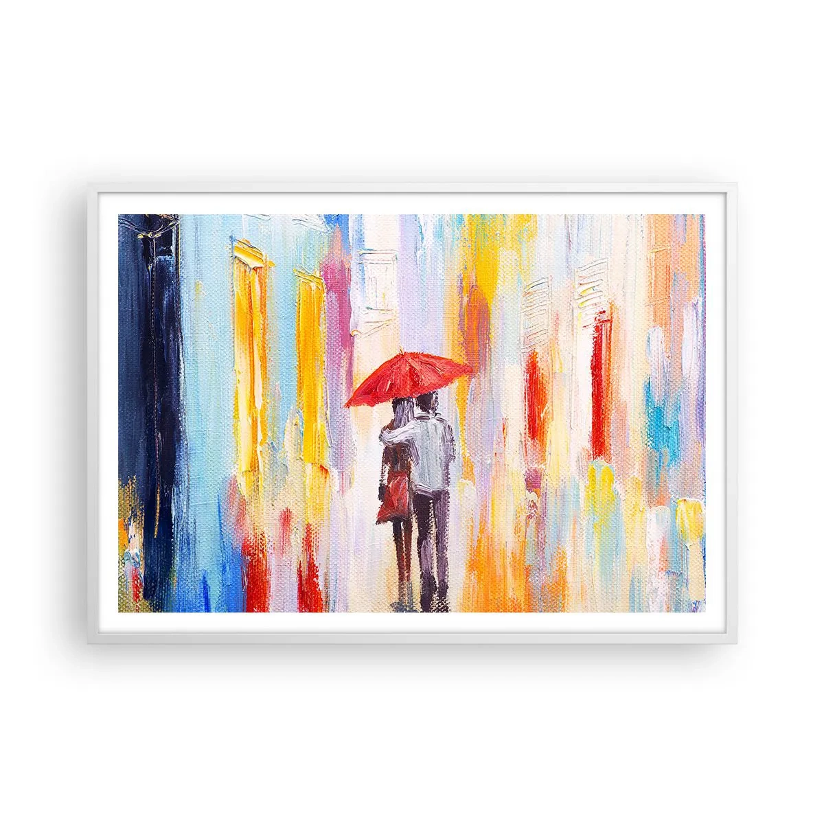 Poster in cornice bianca - Che piova ancora - 100x70 cm