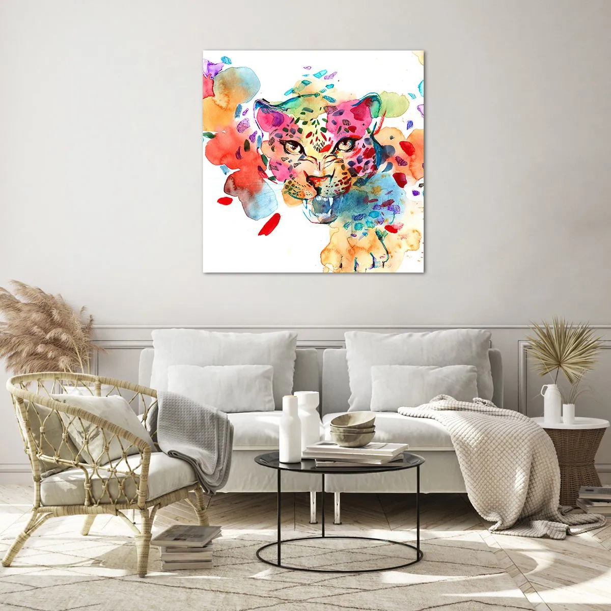 Quadro su vetro - La bella e la bestia - 50x50 cm