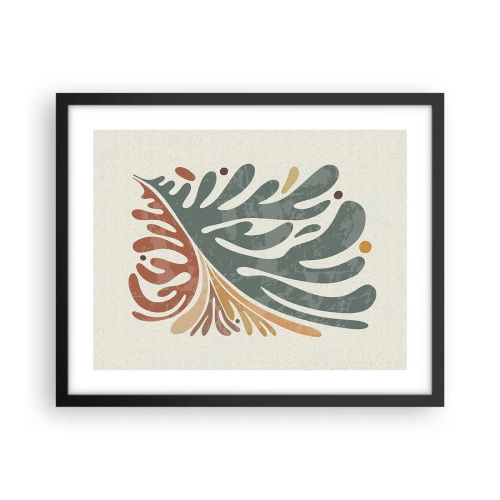 Poster in cornice nera - Foglia multicolore - 50x40 cm