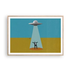 Poster in cornice rovere chiaro - Incontro ravvicinato - 100x70 cm