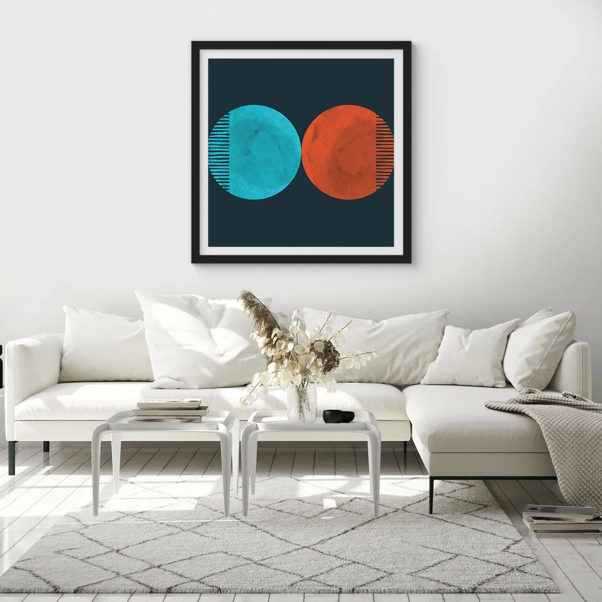 Poster in cornice nera - Solo geometria? - 60x60 cm