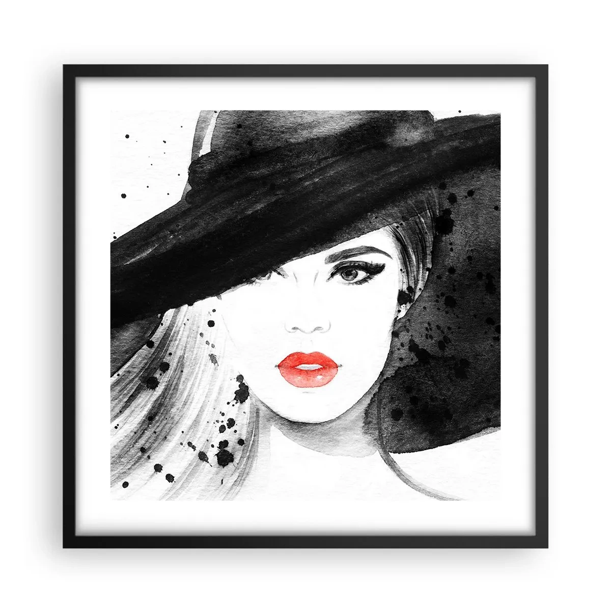 Poster in cornice nera - Donna in nero - 50x50 cm