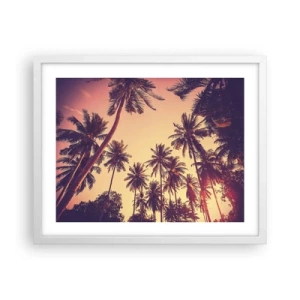 Poster in cornice bianca - Composizione tropicale - 50x40 cm