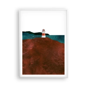 Poster in cornice bianca - Contemplando il mare - 70x100 cm