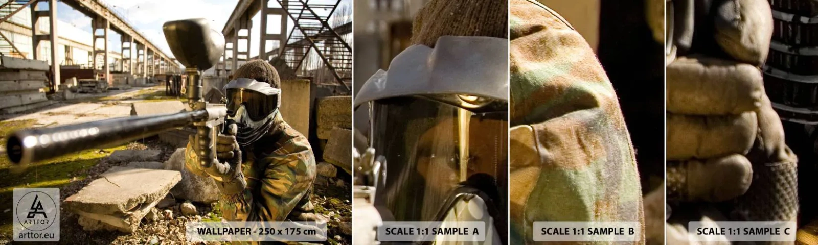 Campione Di Fotomurale Standard Eco - Anche tu puoi essere un eroe - Paintball, Sport, Militare - 100x30 cm