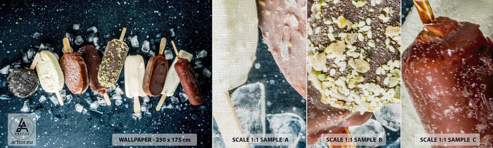 Campione di Fotomurale Premium Canvas - Il sapore della calda estate - Gelato, Gastronomia, Cibo - 100x30 cm