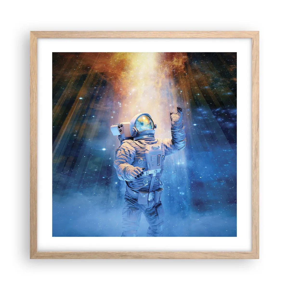 Poster in cornice rovere chiaro - Finalmente alla meta - 50x50 cm