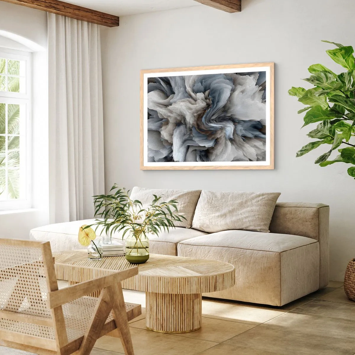 Poster in cornice rovere chiaro - Pietra in fiore - 70x50 cm