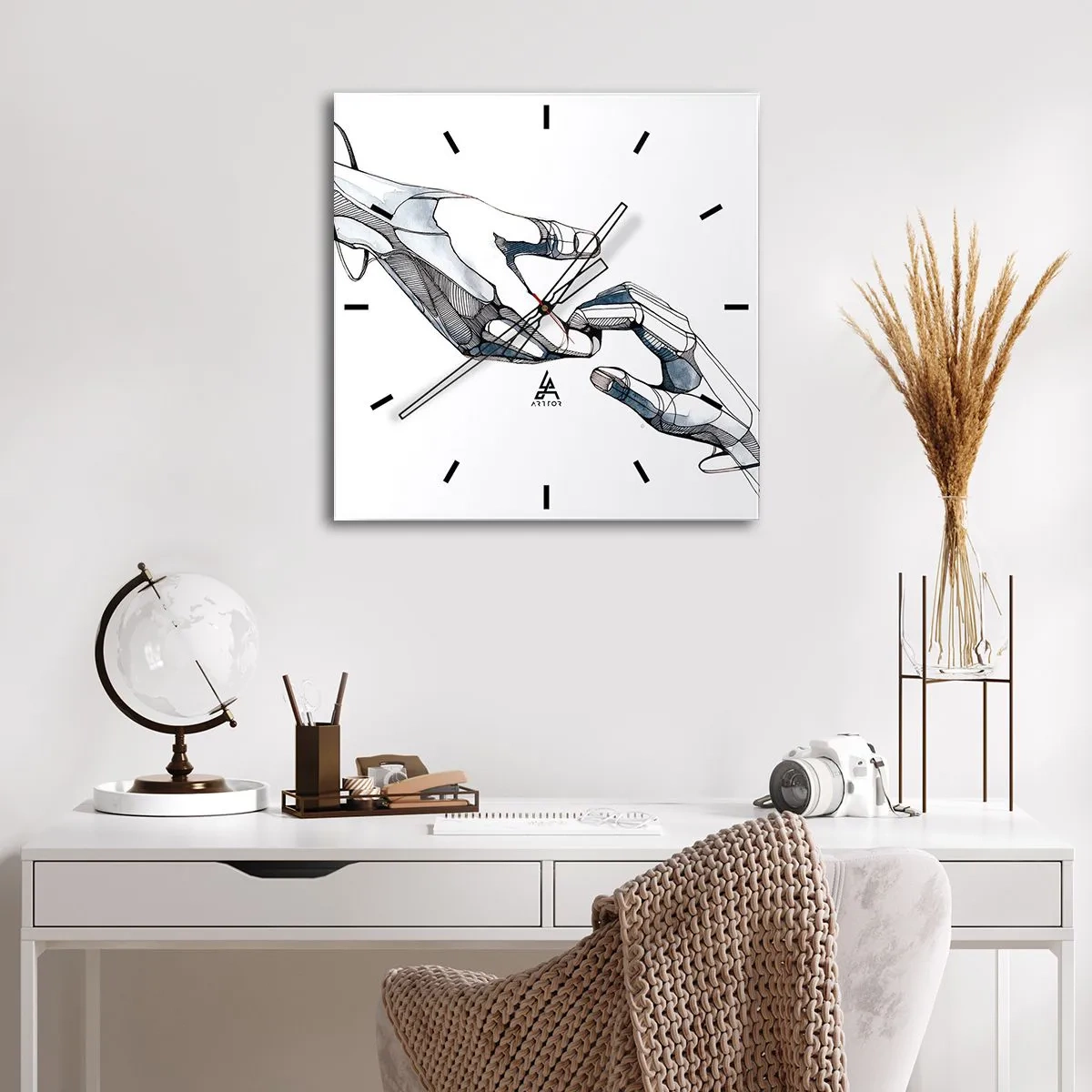Orologio da parete - Orologio in Vetro - Buon gesto - 40x40 cm