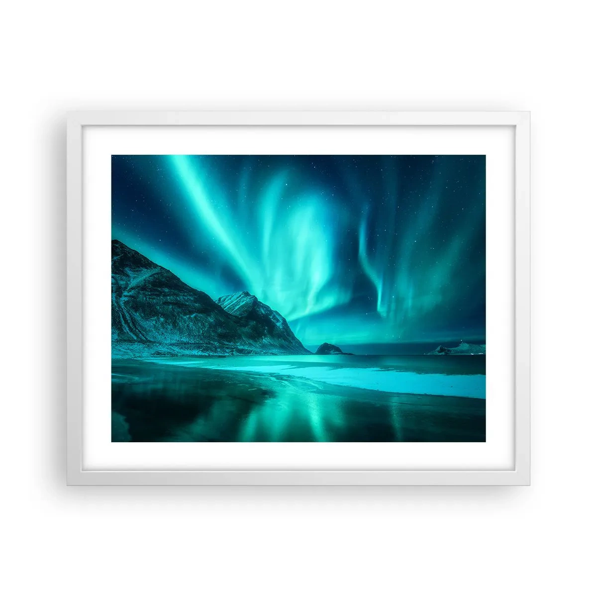 Poster in cornice bianca - Miracolo del Nord - 50x40 cm