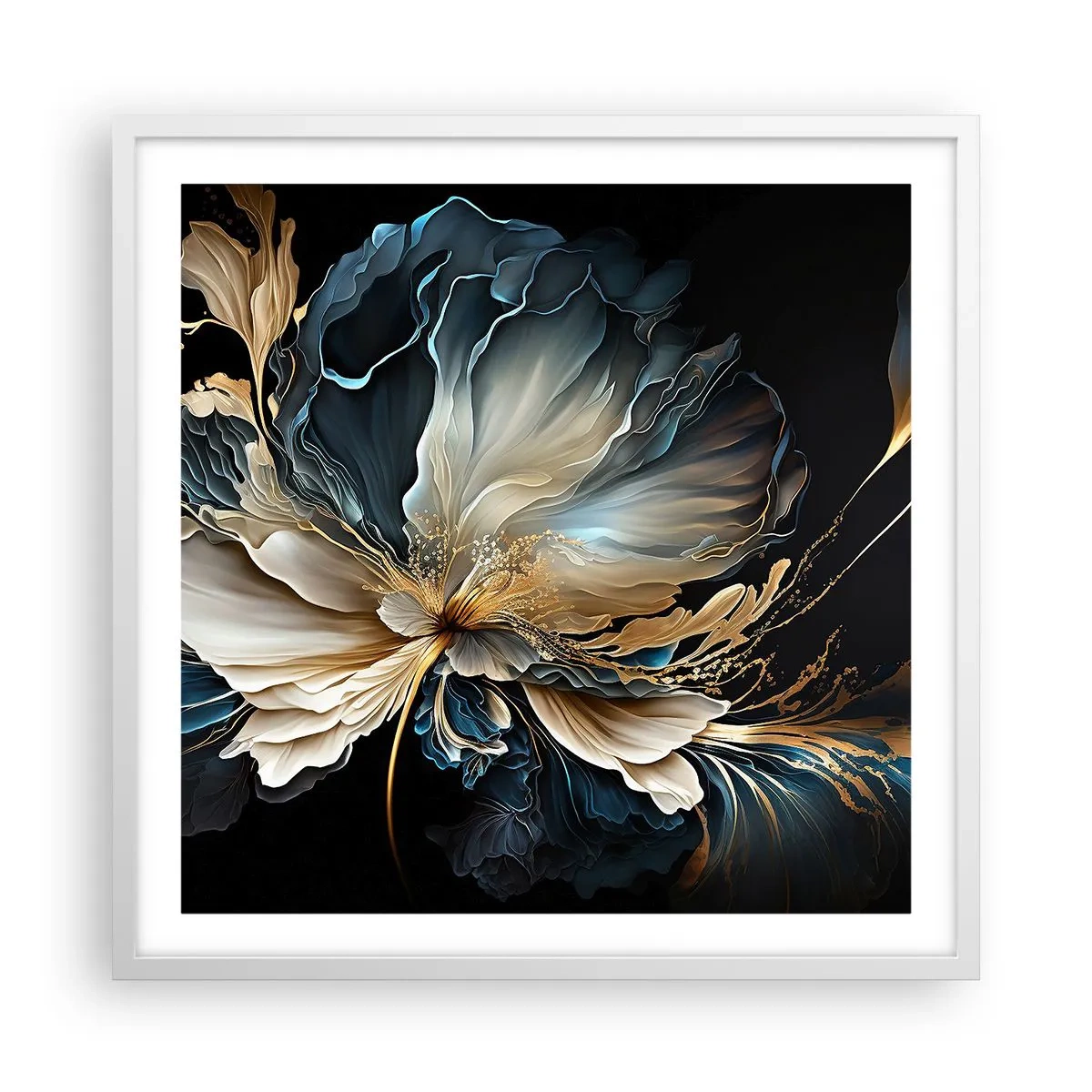 Poster in cornice bianca - Fantastico fiore di felce - 60x60 cm