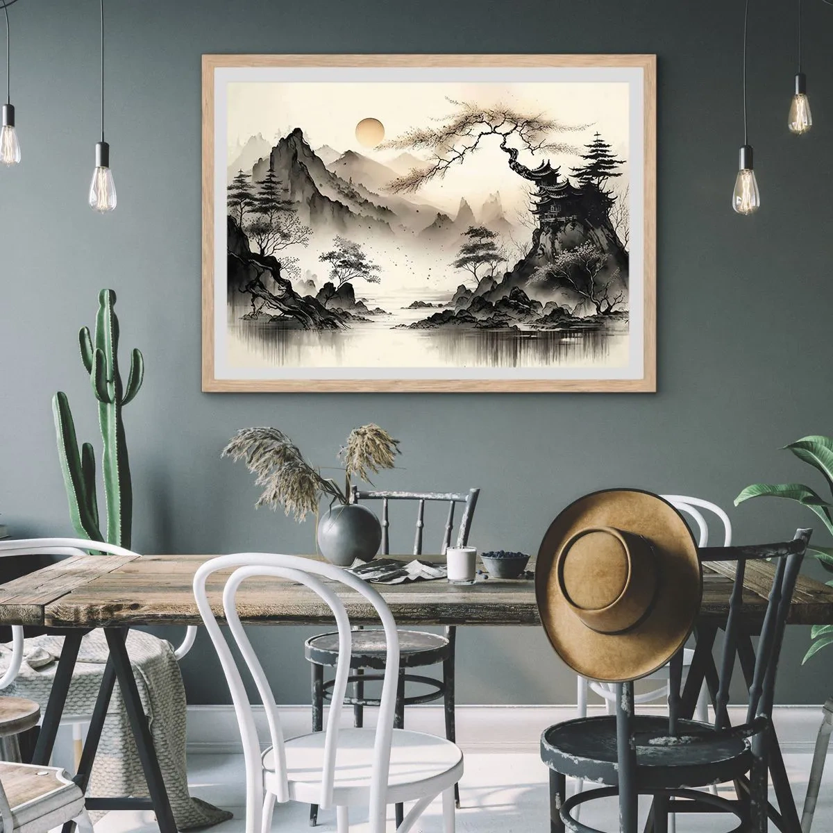 Poster in cornice rovere chiaro - Il fascino irripetibile dell'oriente - 40x30 cm