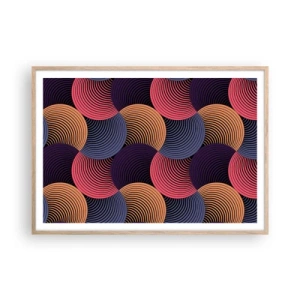 Poster in cornice rovere chiaro - Al ritmo delle sfere - 100x70 cm