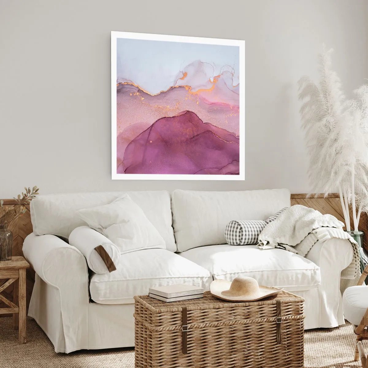 Poster - Onde di lilla e viola - 40x40 cm