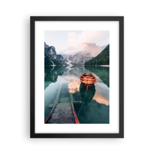 Poster in cornice nera - Il sogno tranquillo dei monti - 30x40 cm