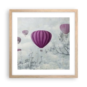 Poster in cornice rovere chiaro - Come navi nel cielo - 40x40 cm