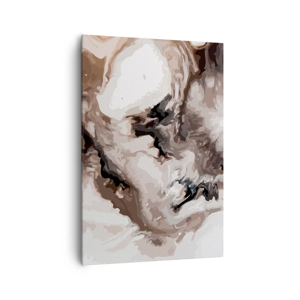 Quadro su tela - Stampe su Tela - Motivo astratto nei toni del marrone e del bianco - 70x100cm - La nascita della galassia - Decorazione murale moderna per soggiorno e camera da letto ARTTOR