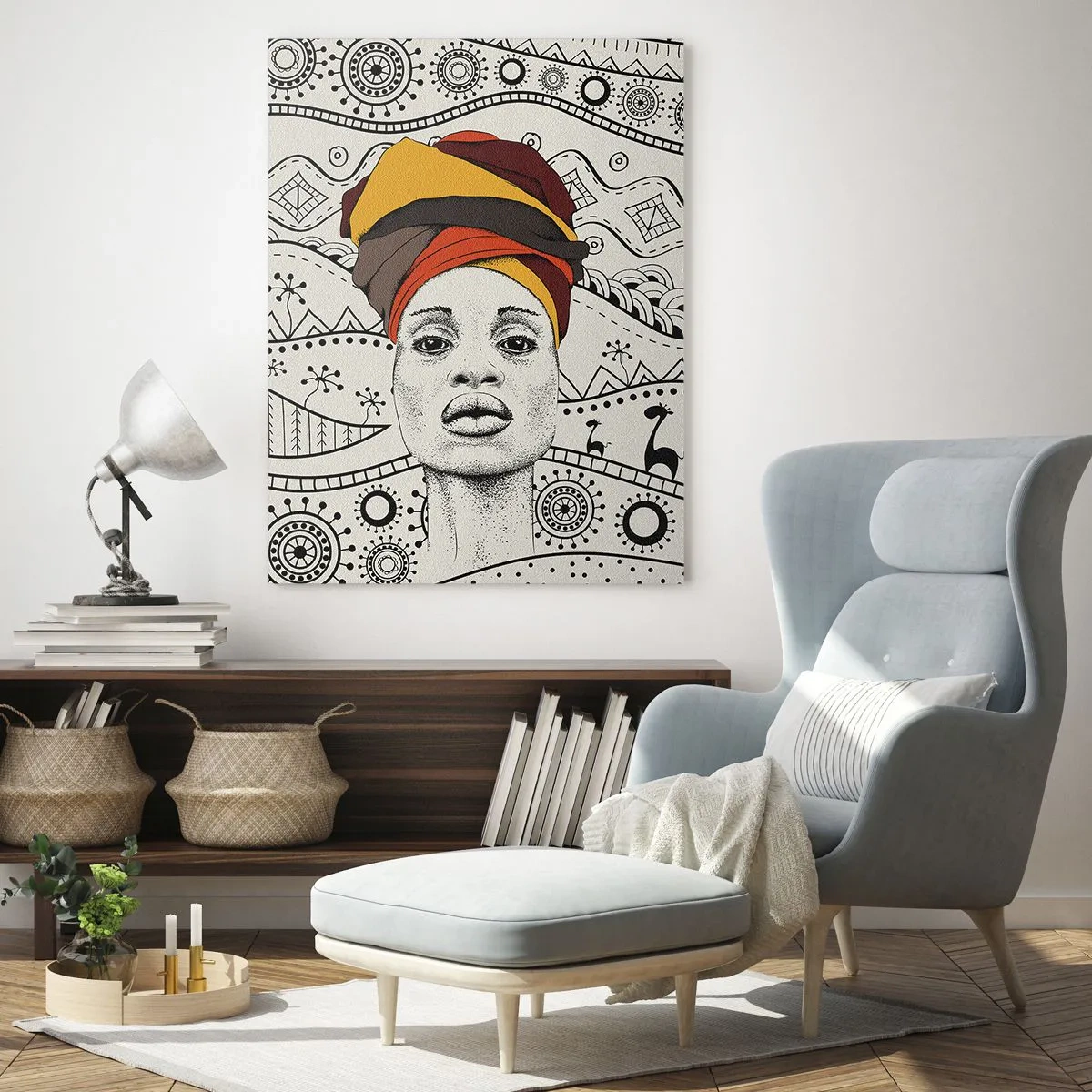 Quadro su vetro - Ritratto africano - 80x120 cm