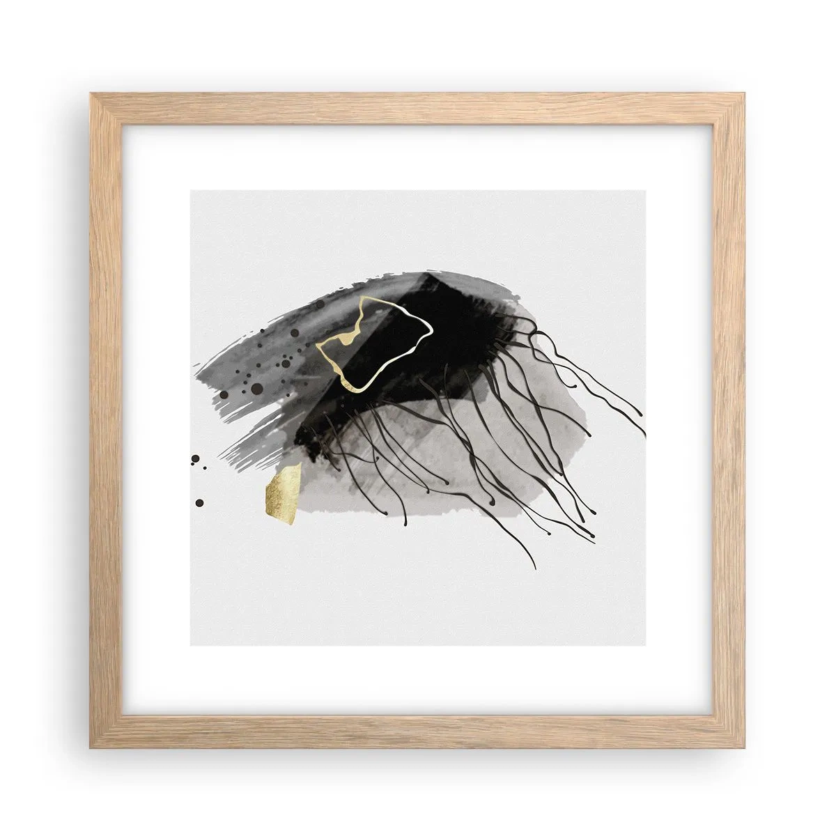 Poster in cornice rovere chiaro - In nero e in oro - 30x30 cm