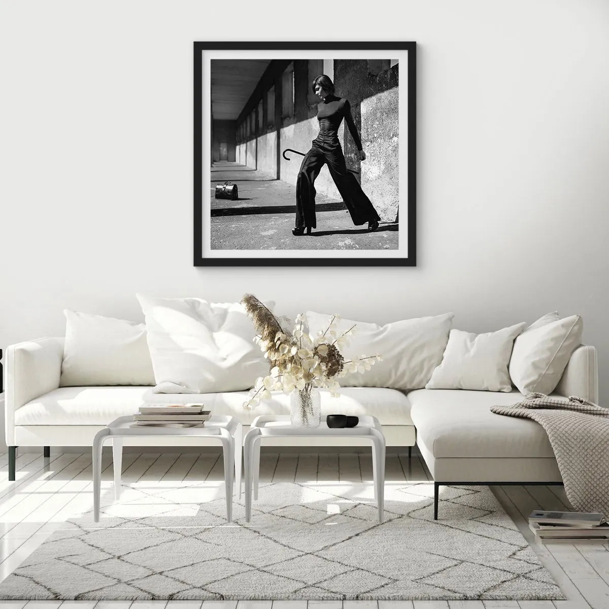 Poster in cornice nera - Eleganza cittadina - 30x30 cm