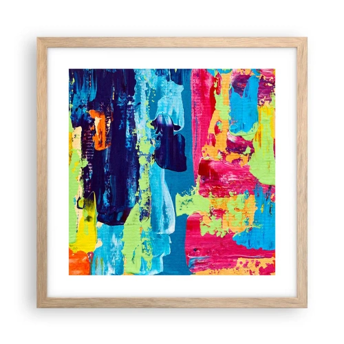 Poster in cornice rovere chiaro - La vita è bella! - 40x40 cm