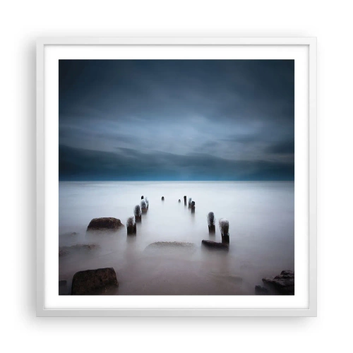 Poster in cornice bianca - Lago pensieroso - 60x60 cm