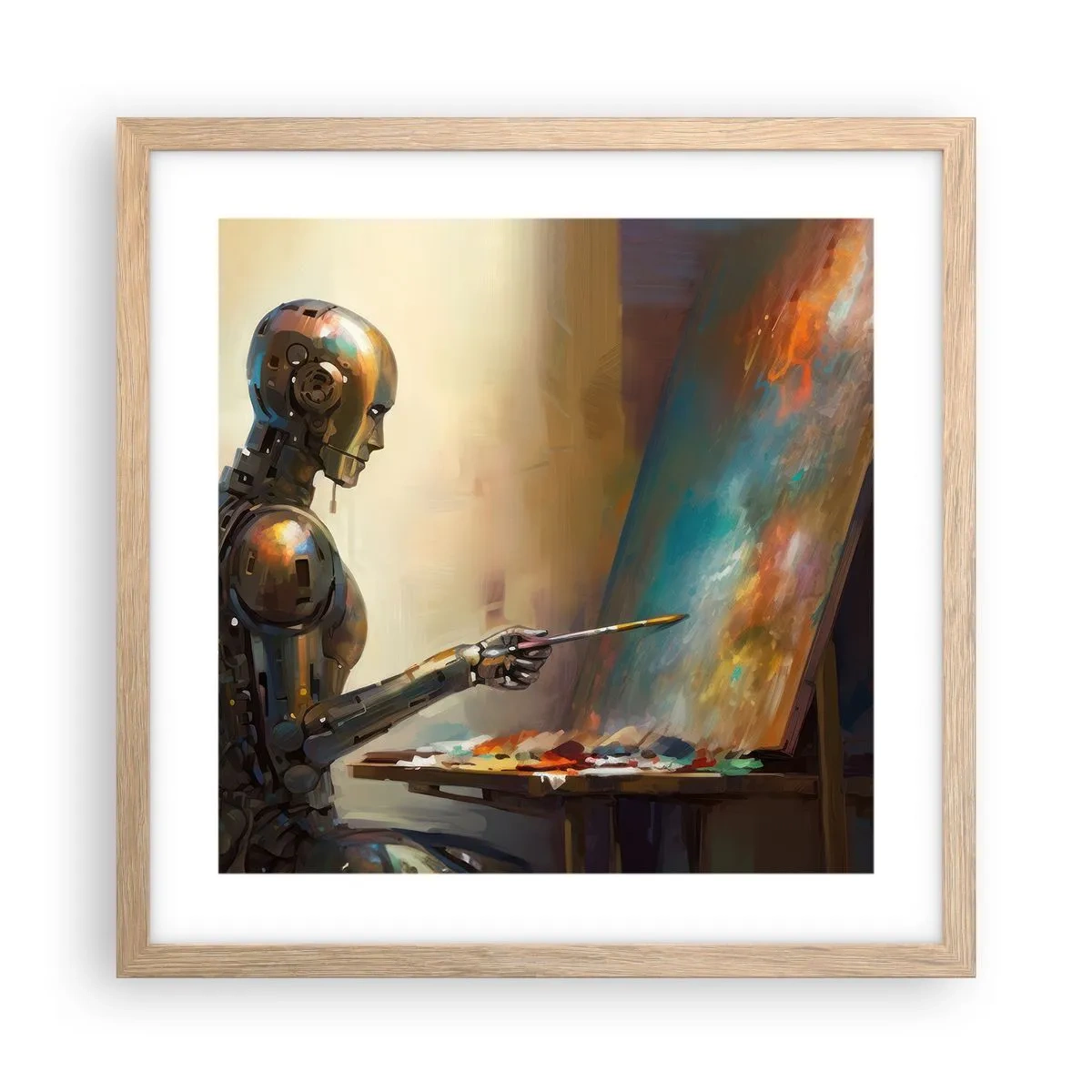Poster in cornice rovere chiaro - L'arte del futuro - 40x40 cm