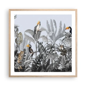 Poster in cornice rovere chiaro - Favola africana - 60x60 cm