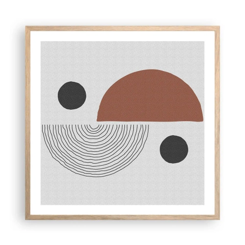 Poster in cornice rovere chiaro - La perfezione del cerchio - 60x60 cm