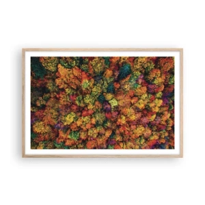 Poster in cornice rovere chiaro - Il bouquet degli alberi d'autunno - 91x61 cm