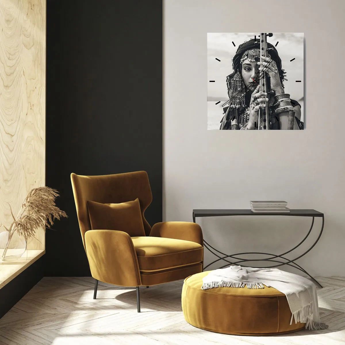 Orologio da parete - Orologio in Vetro - La musica dell'oriente - 40x40 cm