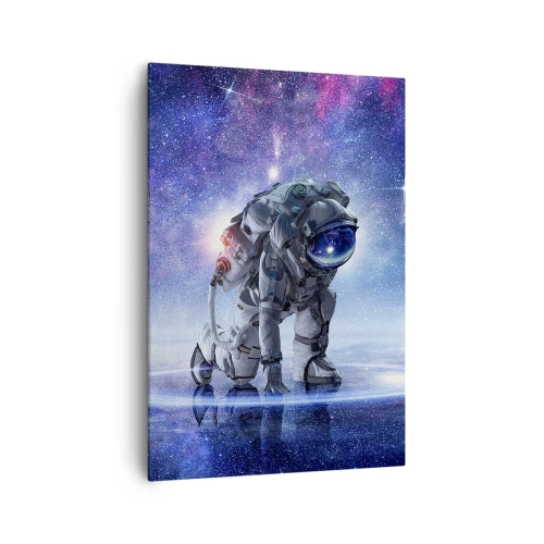 Quadro su tela - Stampe su Tela - Astronauta in un paesaggio galattico - 70x100cm - Il cielo stellato sopra di me - Decorazione murale moderna per soggiorno e camera da letto ARTTOR