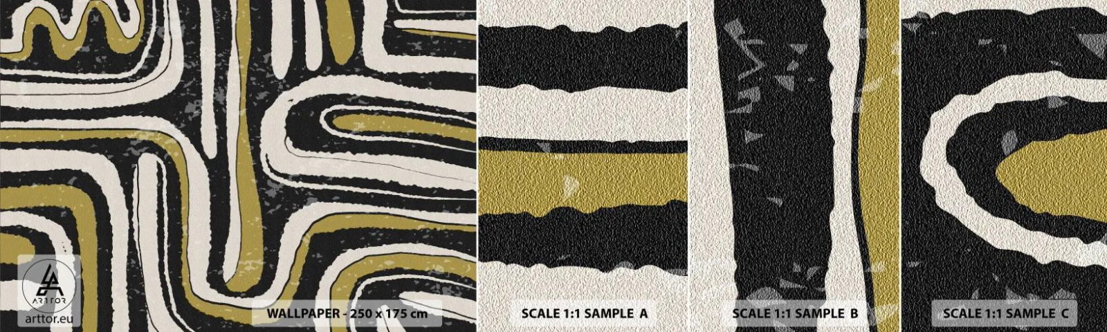 Campione Di Fotomurale Standard Eco - Composizione: strade e vicoli - Invecchiato, Astrazione, Pezzo - 100x30 cm